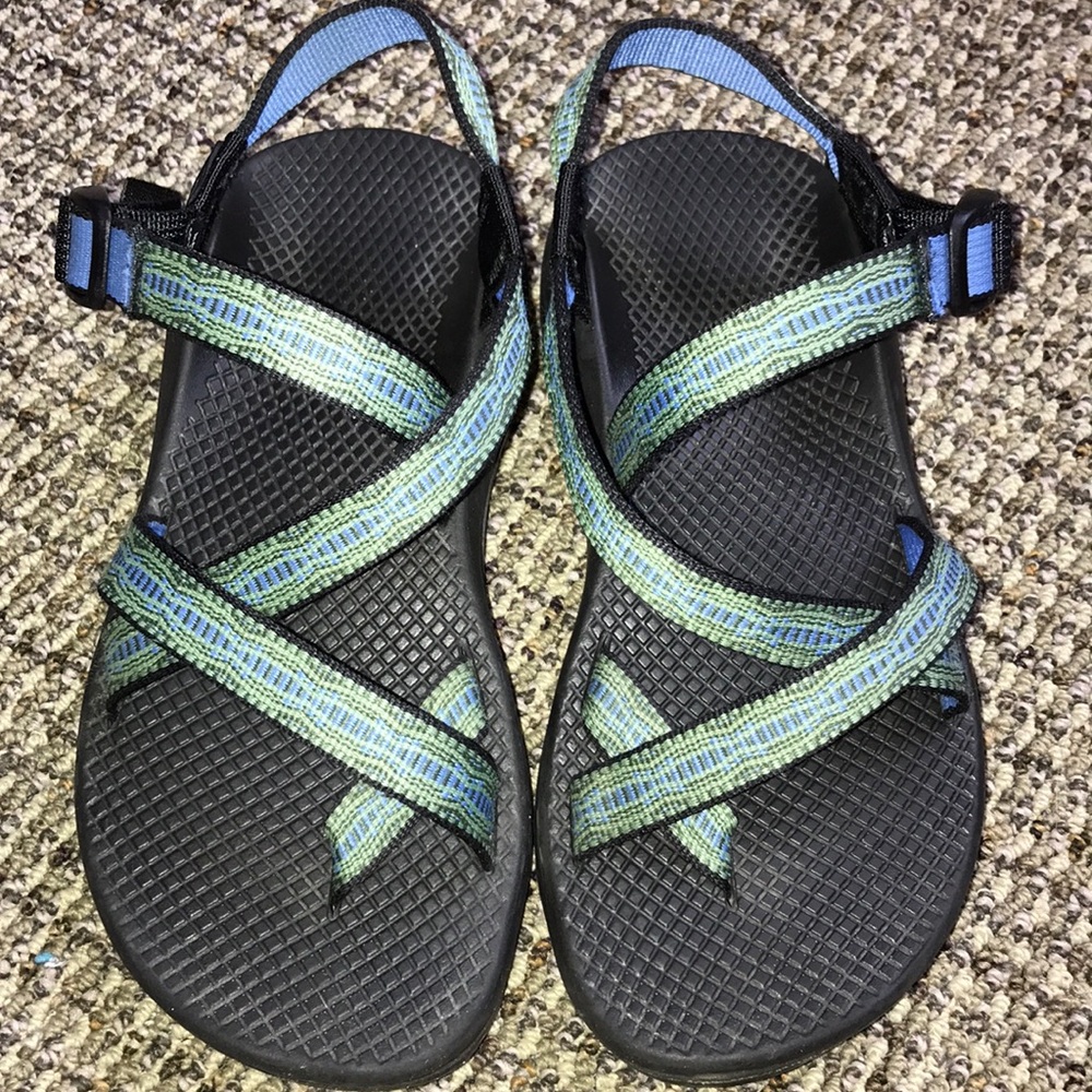 Blue and Green Women’s Chacos